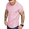 imageCOOFANDY Men Muscle Workout T Shirt Gym Bodybuilding Active Short Sleeve Tee Top BlackOne Piece Pink