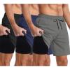 imageCOOFANDY Mens 2 in 1 Running Shorts 2 Pack Athletic Shorts Quick Dry Gym Training Workout Shorts with PocketsBlackDark GreyNavy Blue