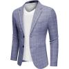 imageCOOFANDY Mens Blazer Casual Slim Fit Sport Coats Two Button Lightweight Suit JacketCheckered Blazer  Blue