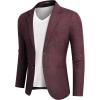 imageCOOFANDY Mens Blazer Casual Slim Fit Sport Coats Two Button Lightweight Suit JacketDark Red