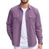 imageCOOFANDY Mens Casual Button Down Shirts Long Sleeve WrinkleFree Shirt Lightweight Shirt JacketPurple