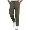 imageCOOFANDY Mens Casual Pants Relaxed Fit Flat Front Expandable Waist Chino Slack TrousersDeep Green