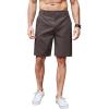 imageCOOFANDY Mens Casual Shorts Linen Flat Front Shorts Elastic Waist Summer Beach ShortsBrown