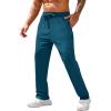 imageCOOFANDY Mens Cotton Sweatpants Open Bottom Lounge Pants Lightweight Casual Jogger Pants with PocketsNavy Ocean Blue