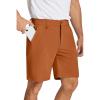 imageCOOFANDY Mens Golf Shorts 8 Inch Lightweight Quick Dry Casual Dress Shorts Hiking Travel Shorts with PocketsBrown