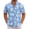 imageCOOFANDY Mens Hawaiian Tropical Shirt Short Sleeve Casual Button Down Floral Summer Beach Shirts with PocketBluewhite Flowers