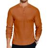 imageCOOFANDY Mens Henley Shirts Long Sleeve Basic Pullover Shirt Lightweight Button TShirtsCaramel