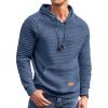 imageCOOFANDY Mens Hoodies Pullover Casaul Long Sleeve Drawstring Waffle Knit Hooded Sweatshirt with Kanga PocketGrey Blue