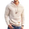 imageCOOFANDY Mens Hoodies Pullover Casaul Long Sleeve Drawstring Waffle Knit Hooded Sweatshirt with Kanga PocketLight Khaki