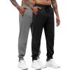 imageCOOFANDY Mens Joggers Drawstring Jogger Sweatpants with Zipper Pockets Lightweight Slim Fit Athletic Track PantsBlack  Dark Gray