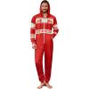 imageCOOFANDY Mens Jumpsuit Onesie Rompers Drawtsring Hooded Full Zip One Piece Tracksuit with PocketsRed Elk