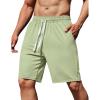 imageCOOFANDY Mens Sweat Shorts 9quot Drawstring Elastic Waist Gym Workout Shorts Casual Athletic Jogger Knit Shorts with PocketsLight Green