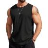 imageCOOFANDY Mens Workout Tank Tops Sleeveless Gym Muscle Tee Shirts 2 Pack Casual Breathable Waffle Knit TanksBlack1 Pcs