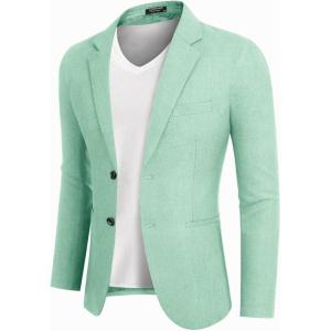 imageCOOFANDY Mens Blazer Casual Slim Fit Sport Coats Two Button Lightweight Suit JacketMint Green