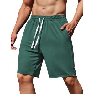 imageCOOFANDY Mens Sweat Shorts 9quot Drawstring Elastic Waist Gym Workout Shorts Casual Athletic Jogger Knit Shorts with PocketsTeal