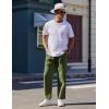 imageCOOFANDY Linen Pants Mens Lightweight Linen Pants Elastic Waist Beach Yoga Summer TrousersArmy Green