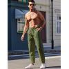 imageCOOFANDY Linen Pants Mens Lightweight Linen Pants Elastic Waist Beach Yoga Summer TrousersArmy Green