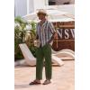 imageCOOFANDY Linen Pants Mens Lightweight Linen Pants Elastic Waist Beach Yoga Summer TrousersArmy Green