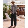 imageCOOFANDY Linen Pants Mens Lightweight Linen Pants Elastic Waist Beach Yoga Summer TrousersBlack