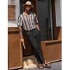 imageCOOFANDY Linen Pants Mens Lightweight Linen Pants Elastic Waist Beach Yoga Summer TrousersBlack