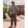 imageCOOFANDY Linen Pants Mens Lightweight Linen Pants Elastic Waist Beach Yoga Summer TrousersBrown