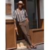 imageCOOFANDY Linen Pants Mens Lightweight Linen Pants Elastic Waist Beach Yoga Summer TrousersBrown