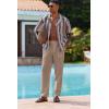 imageCOOFANDY Linen Pants Mens Lightweight Linen Pants Elastic Waist Beach Yoga Summer TrousersKhaki
