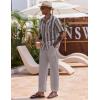 imageCOOFANDY Linen Pants Mens Lightweight Linen Pants Elastic Waist Beach Yoga Summer TrousersLight Grey