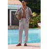 imageCOOFANDY Linen Pants Mens Lightweight Linen Pants Elastic Waist Beach Yoga Summer TrousersLight Grey