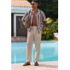 imageCOOFANDY Linen Pants Mens Lightweight Linen Pants Elastic Waist Beach Yoga Summer TrousersLight Khaki