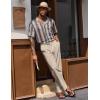 imageCOOFANDY Linen Pants Mens Lightweight Linen Pants Elastic Waist Beach Yoga Summer TrousersLight Khaki