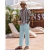imageCOOFANDY Linen Pants Mens Lightweight Linen Pants Elastic Waist Beach Yoga Summer TrousersSky Blue
