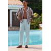 imageCOOFANDY Linen Pants Mens Lightweight Linen Pants Elastic Waist Beach Yoga Summer TrousersSky Blue