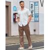 imageCOOFANDY Mens Casual Linen Cotton Pants Elastic Waist Summer Beach Trousers Lightweight Yoga Vacation PantsBrown