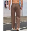 imageCOOFANDY Mens Casual Linen Cotton Pants Elastic Waist Summer Beach Trousers Lightweight Yoga Vacation PantsBrown