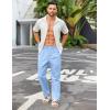 imageCOOFANDY Mens Casual Linen Cotton Pants Elastic Waist Summer Beach Trousers Lightweight Yoga Vacation PantsLight Blue