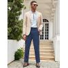 imageCOOFANDY Mens Classic Casual Dress Pants Expandable Waist Suit Pant Slim Fit Flat Front SlacksBlue