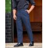 imageCOOFANDY Mens Classic Casual Dress Pants Expandable Waist Suit Pant Slim Fit Flat Front SlacksBlue