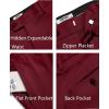 imageCOOFANDY Mens Classic Casual Dress Pants Expandable Waist Suit Pant Slim Fit Flat Front SlacksDark Red
