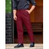 imageCOOFANDY Mens Classic Casual Dress Pants Expandable Waist Suit Pant Slim Fit Flat Front SlacksDark Red