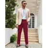 imageCOOFANDY Mens Classic Casual Dress Pants Expandable Waist Suit Pant Slim Fit Flat Front SlacksDark Red