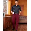 imageCOOFANDY Mens Classic Casual Dress Pants Expandable Waist Suit Pant Slim Fit Flat Front SlacksDark Red