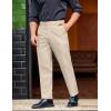 imageCOOFANDY Mens Classic Casual Dress Pants Expandable Waist Suit Pant Slim Fit Flat Front SlacksSand