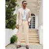 imageCOOFANDY Mens Classic Casual Dress Pants Expandable Waist Suit Pant Slim Fit Flat Front SlacksSand