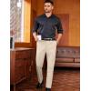 imageCOOFANDY Mens Classic Casual Dress Pants Expandable Waist Suit Pant Slim Fit Flat Front SlacksSand