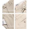 imageCOOFANDY Mens Classic Casual Dress Pants Expandable Waist Suit Pant Slim Fit Flat Front SlacksSand
