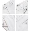 imageCOOFANDY Mens Classic Casual Dress Pants Expandable Waist Suit Pant Slim Fit Flat Front SlacksWhite
