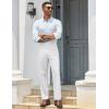 imageCOOFANDY Mens Classic Casual Dress Pants Expandable Waist Suit Pant Slim Fit Flat Front SlacksWhite