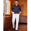 imageCOOFANDY Mens Classic Casual Dress Pants Expandable Waist Suit Pant Slim Fit Flat Front SlacksWhite