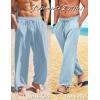 imageCOOFANDY Mens Cotton Linen Pants Casual Harem Pants Elastic Waist Beach Boho Yoga TrousersBlue